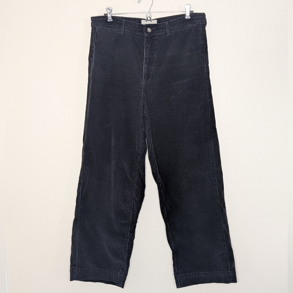 Everlane Women's Size 12 Baby Cord Relaxed Straight Pant in Black - Picture 1 of 6